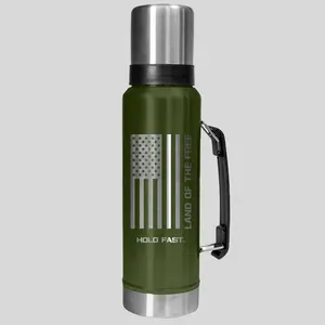 HOLD FAST Green Stainless Steel Flask - 42 oz Magnum Wide-Mouth Beverage Tank with Secure Lid