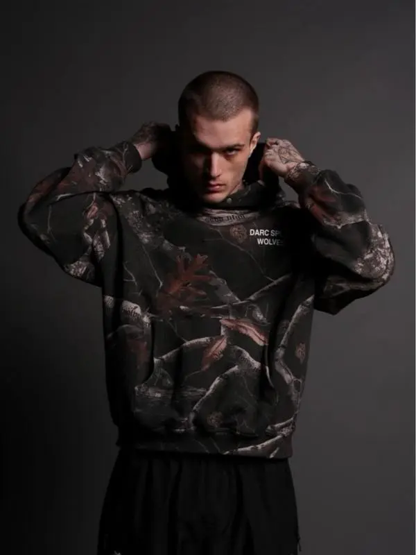 DARCSPORT WOLVES "PIERCE" HOODIE IN DARC BROWN WOODLAND CAMO