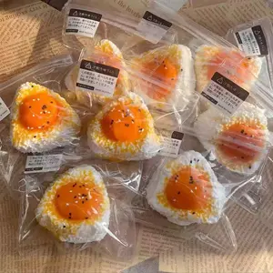 Popular on Xiaohongshu: Triangular Salted Egg Yolk Rice Ball Stress Relief Slow Rebound Silicone Squishy Toy Simulated Food