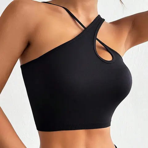 Yoga Sporty Women's Running Training Breathable Fitness Vest, Hollow Back Activewear, Tight-Fitting Summer Knitted Fabric, No Sensitive Goods Type