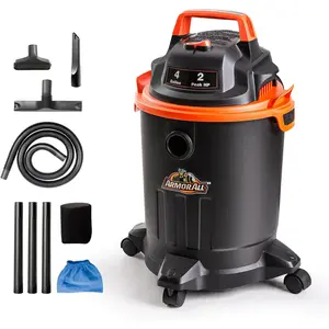 VO405P 0901 4 Gallon Wet/Dry Vac 2.0 Peak HP Shop Vacuum with Nozzles  Brush,Black/Orange