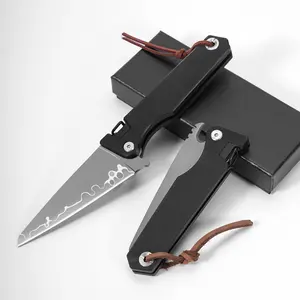 USA Folding Knife, 3.74-Inch Half-Serrated Blade, Gold Titanium Coating, Glass Breaker Tactical Survival Black Stainless Steel Outdoor Electric Bicycle with Hydraulic Brakes Portable