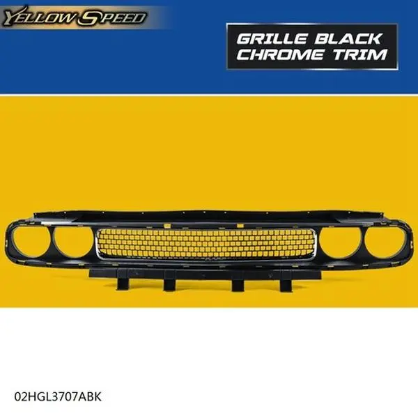 ALLGOOD Vehicle-Specific Fit Front Bumper Upper Grille Trim Molding Replacement for 2008-2014 Dodge Challenger, Black w/ Chrome, 100% Never Used or Installed ABS Plastic, Bolt-On Direct Fitment, Lightweight Design