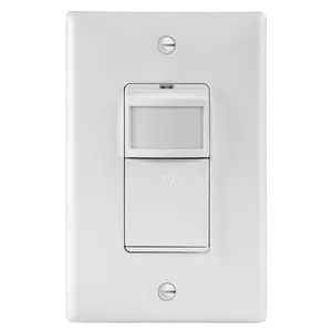 LIDER Motion Sensor Light Switch, PIR Occupancy/ Vacancy Motion Sensor, Single-Pole, No Neutral Required, Ground Wire Required, Wall Plate Included