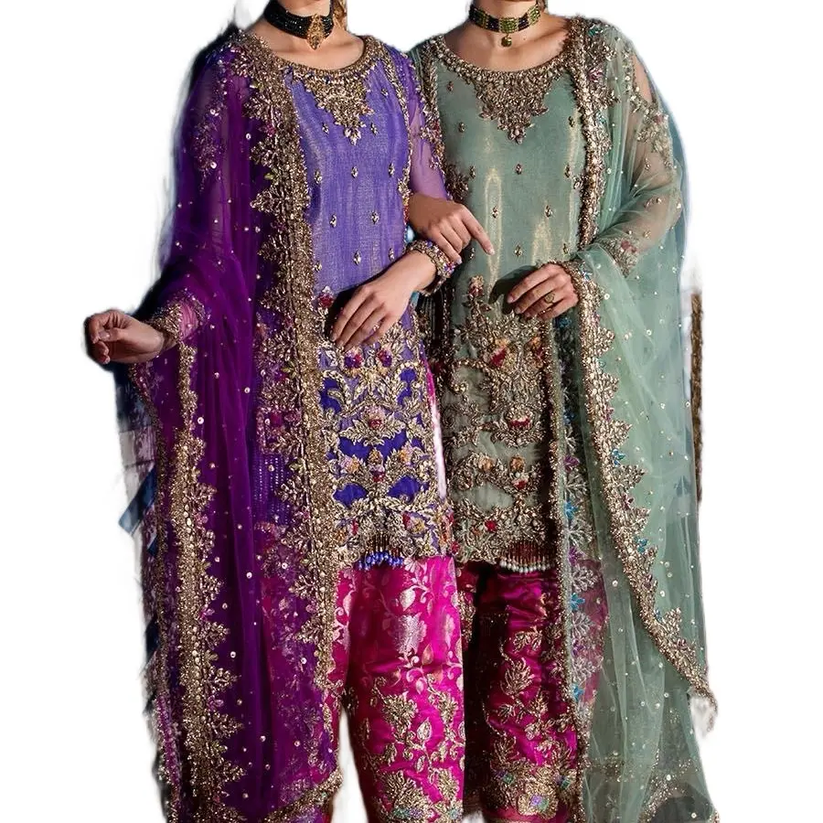 Indian Pakistani kora dhabka on mesuri fabric with emb shalwar 3 piece semi  formal dress for women - TikTok Shop