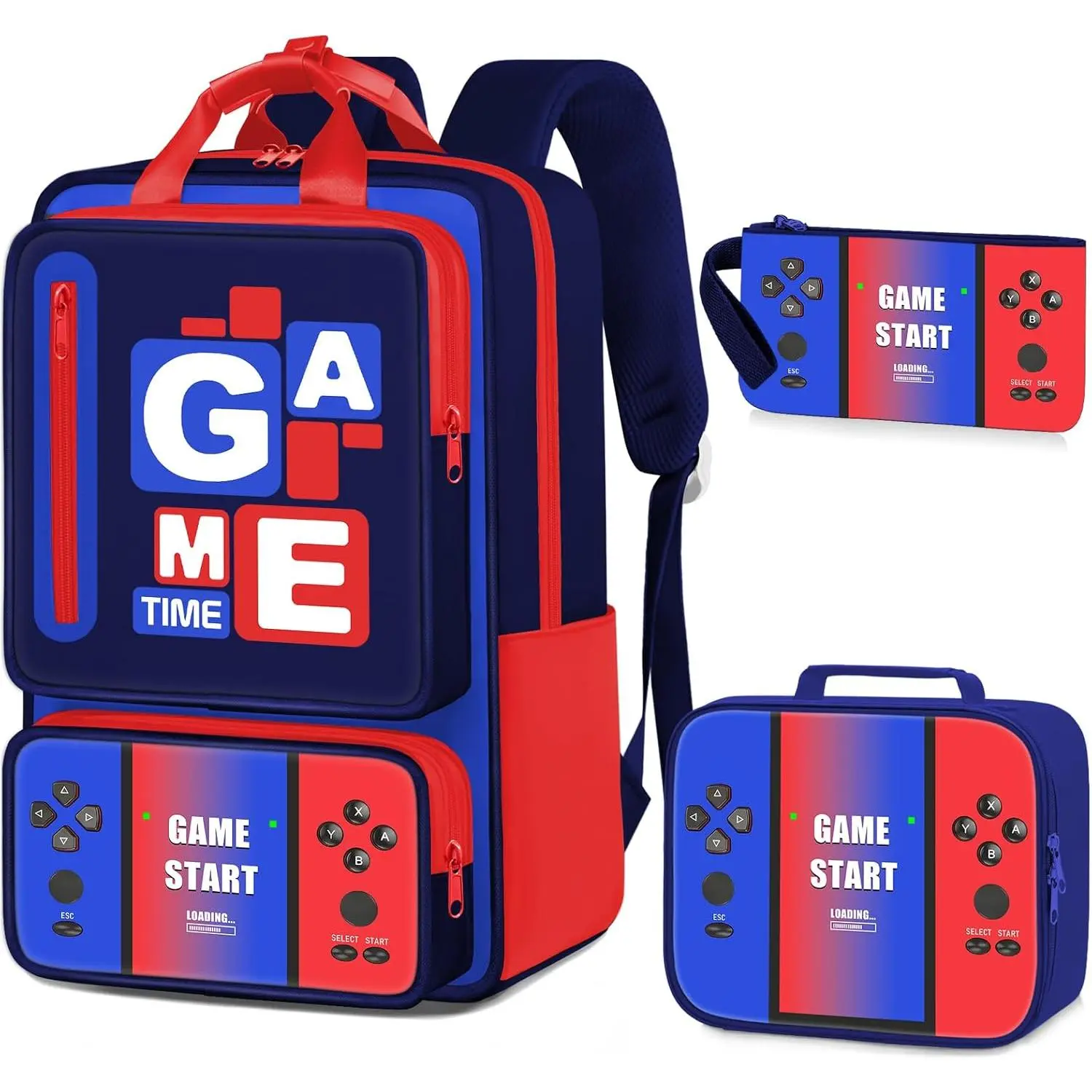 Red-blue-backpack Set