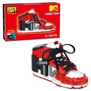 Brickcraft MTV High Top Sneaker Building Set, 562-Piece Collectible Model Kit for Adults & Teens 8+