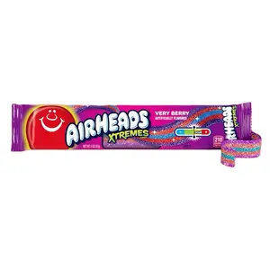 Airheads Xtremes Candy - Very Berry Flavored Sour Belts, 2 oz,  Sweet Chewy Fruit Snack