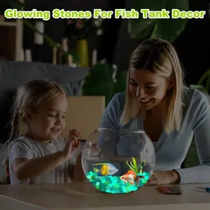 50/200pcs Star Points Glow in The Dark Pebbles - Sparkling Glow Stones Glow in The Dark Rocks Outdoor Decorative Stones Small Luminous Pebbles Bling Glowing Rocks for Walkways Garden Landscape, Color/Pink/Yellow/Green