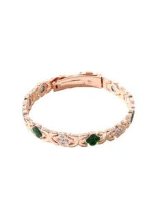 Best-selling magnetic stone bracelet, fashionable and light luxury, four-leaf clover, alloy diamond-encrusted, single-row magnetic stone anti-static wristband, Fashionable Jewelry
