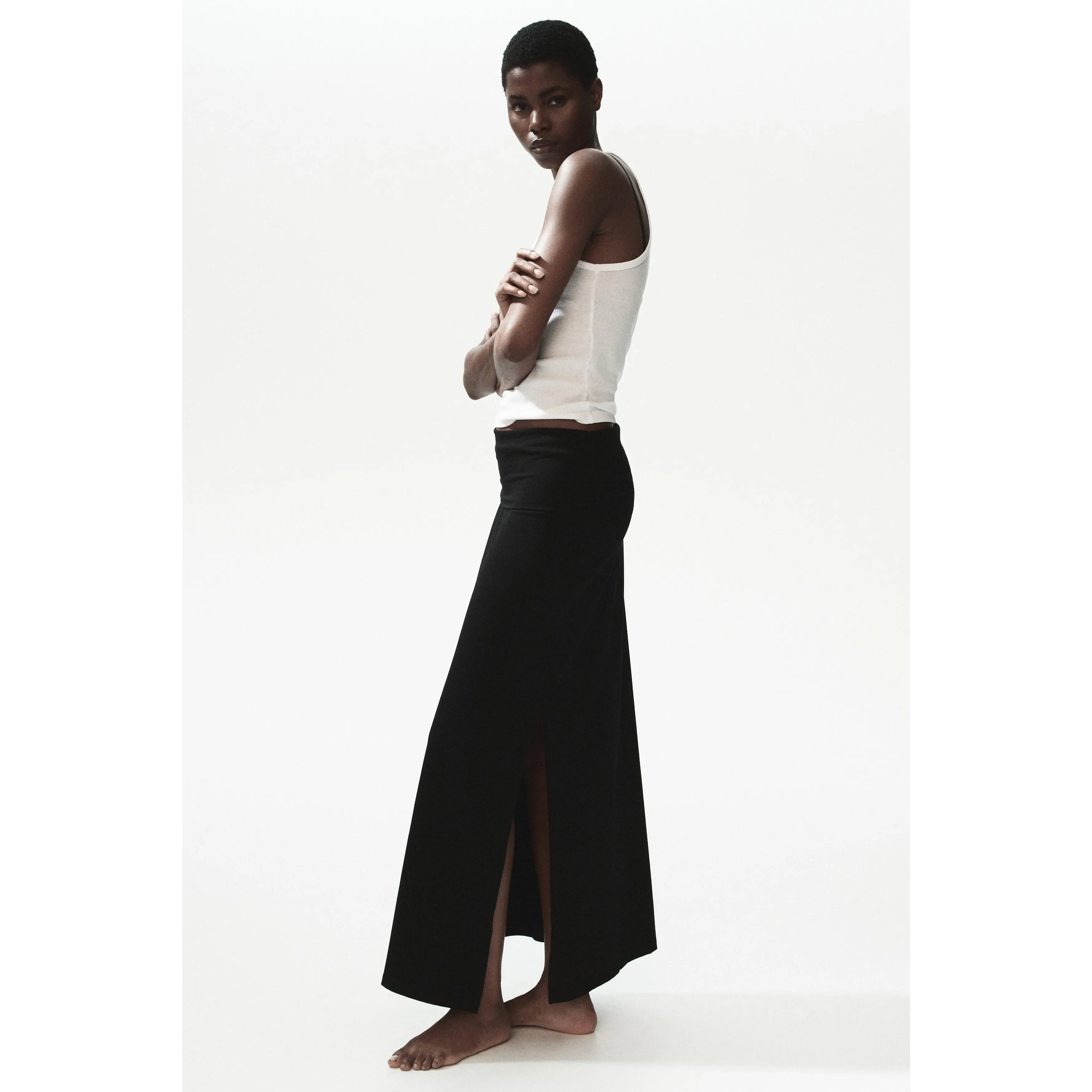 H&M Foldover-waist cotton skirt