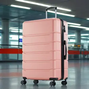 24 Inch Hardside Luggage, Expandable Rolling Luggage with TSA Lock and Spinner Wheels, Pink