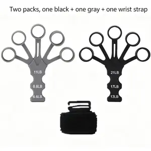 Grip Strength Trainer Finger Strengthener 3PCS Set with 6 Resistant Levels and Adjustable Wrist Strap Portable Sports Style for Hand Therapy Physical Recovery and Gym Workout, Hand Grip Exerciser