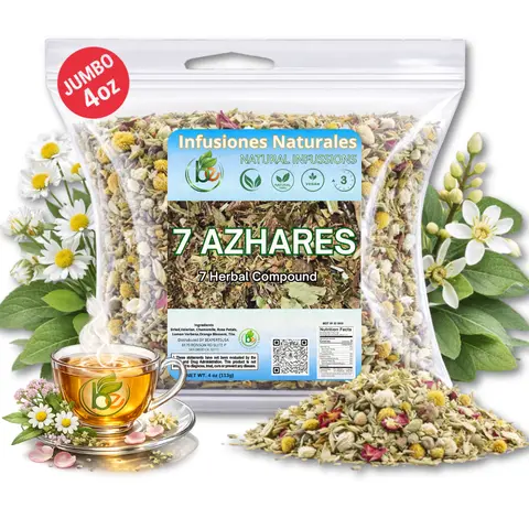 VIRAL 7 Azahares Herbal Tea – 4 oz Loose Leaf Calming Tea Blend – Passion Flower, Valerian, Linden, Orange Blossom, Lemon Balm & More – 100% Natural, Vegan, Non-GMO, Caffeine-Free