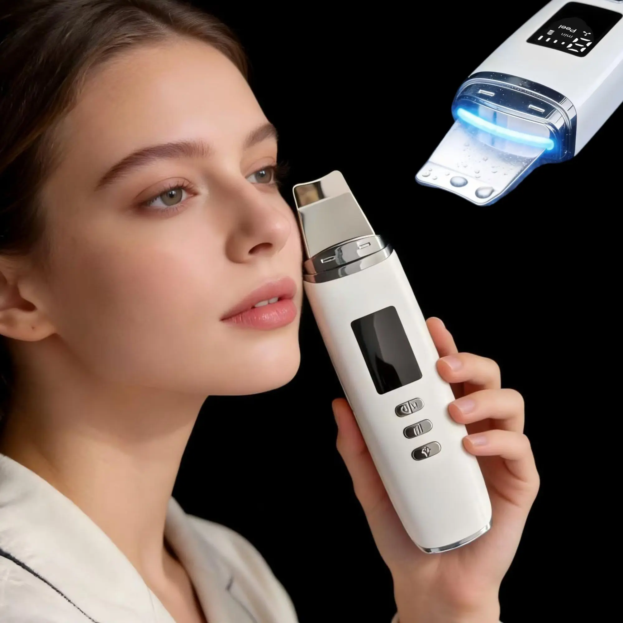Wireless electric facial cleanser, skincare product, featuring 4 modes and a Type-C charging port, a cleansing product for women, with high-frequency vibrations to cleanse pores and remove blackheads, ideal for deep facial cleansing, Mother's Day gift