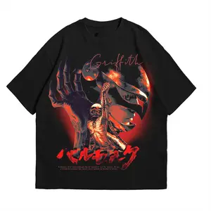 Manga Griffith T-Shirt - Femto Anime Gym Pump Cover Casual Graphic Tee for Men and Women Round Neck Cotton Fabric Menswear Top Breathable Love