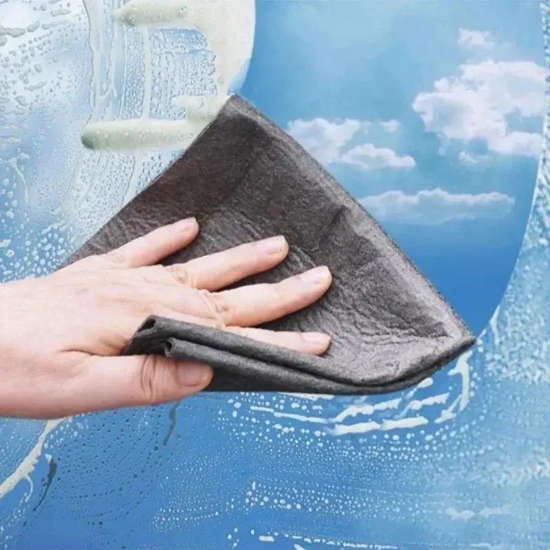 Magical cleaning cloth, household cleaning tool, reusable microfiber cleaning cloth, used for wiping car windows and mirrors, a necessity for household cleaning, streak-free glass cleaning cloth