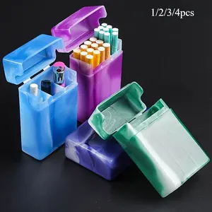 1/2/3/4pcs Creative partition box, multifunctional storage box, lighter box, plastic flip cover, personalized, cigarette box with independent compartments, color free, Multifunctional Storage Bin