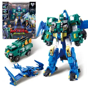 ALPHA GROUP Quantum Heroes Dinoster Robot Stego Blast Wing 3 in 1 Transforming Toy for Kids 5+ Years Old 11.81 Inches ABS Material Chariot Dinosaur Robot Action Figure