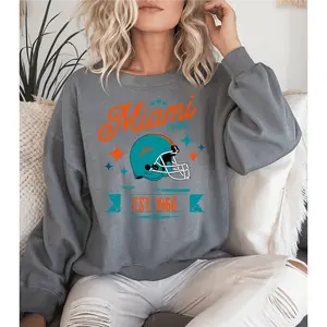 Vintage Miami Football Sweatshirt, Dolphin Sweatshirt, Trendy Miami Crewneck, Dolphin Fan Gifts, Miami Game Day, Retro Dolphin Sweatshirt