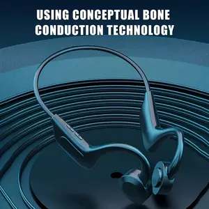 Open-ear wireless sports headphones, sports earbuds with heavy bass, noise-canceling microphone for calls, suitable for cycling and fitness