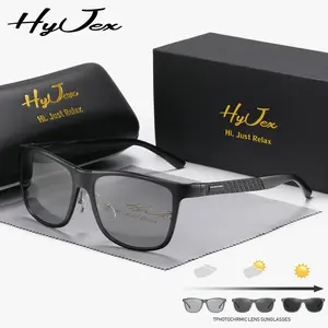 HyJex Unisex fashion large frame aluminum magnesium sports outdoor sunglasses color-changing sunglasses