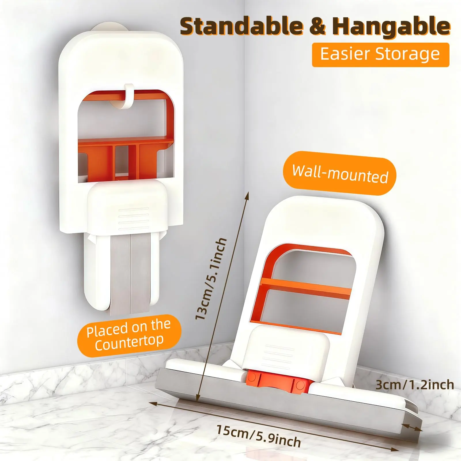 4-Pcs (Best Deal) Mini Foldable Water Absorbent Sponge Mop Set, Portable Compact Handy Wet-Dry Self-Squeeze Cleaning Tool, Eliminates Bulky Clutter for Desktop & Kitchen Counter Small Space Use