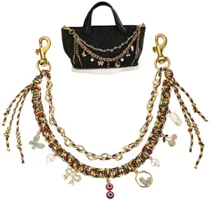 Bag Chain Charm for Handbag, Purse Charms Wallet Chain Charm Jeans Chains, Vintage Bag Strap Extender, Cute Cherry Heart Keychain Gifts for Women