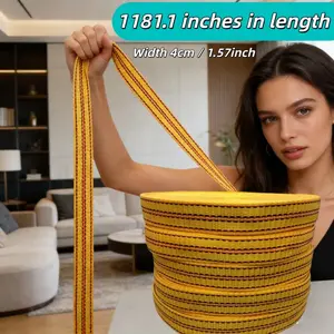 30m Tie-Down Strap, 4cm Wide, Braided Binding Strap, Outdoor RV Camping Gear Fastening, Durable Cargo Securement Band