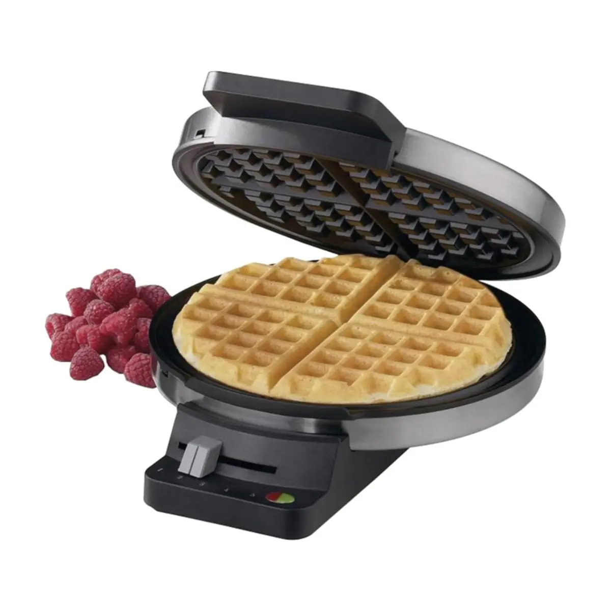 Cuisinart Waffle Maker, 1250W Round Classic Waffle Iron, 5-Setting Adjustable Browning Control, WMR-CAP2, Brushed Stainless