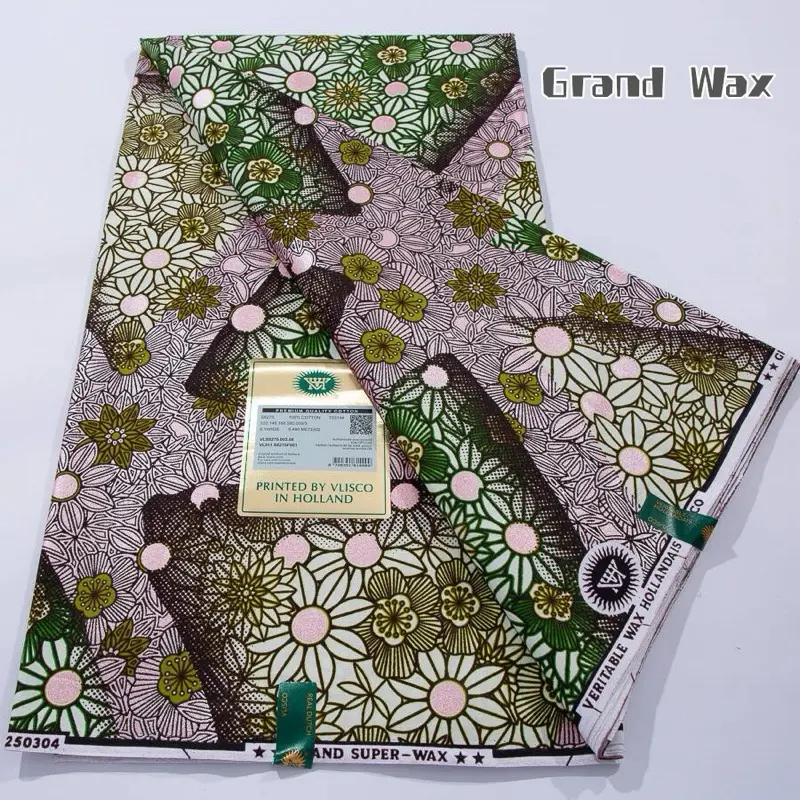 Dutch Wax Ankara Wax Dutch Cotton Fabric 6 Yards Printed by Visco in Holland for Fashion & DIY Projects