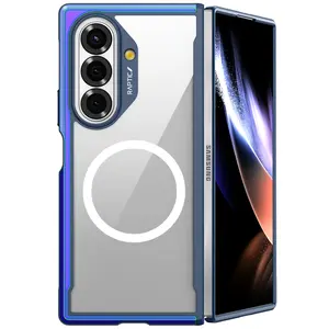 RAPTIC Shield Magnetic Clear Case for Samsung Galaxy Z Fold 7–Compatible with MagSafe, Anodized Shockproof Aluminum Frame Slim