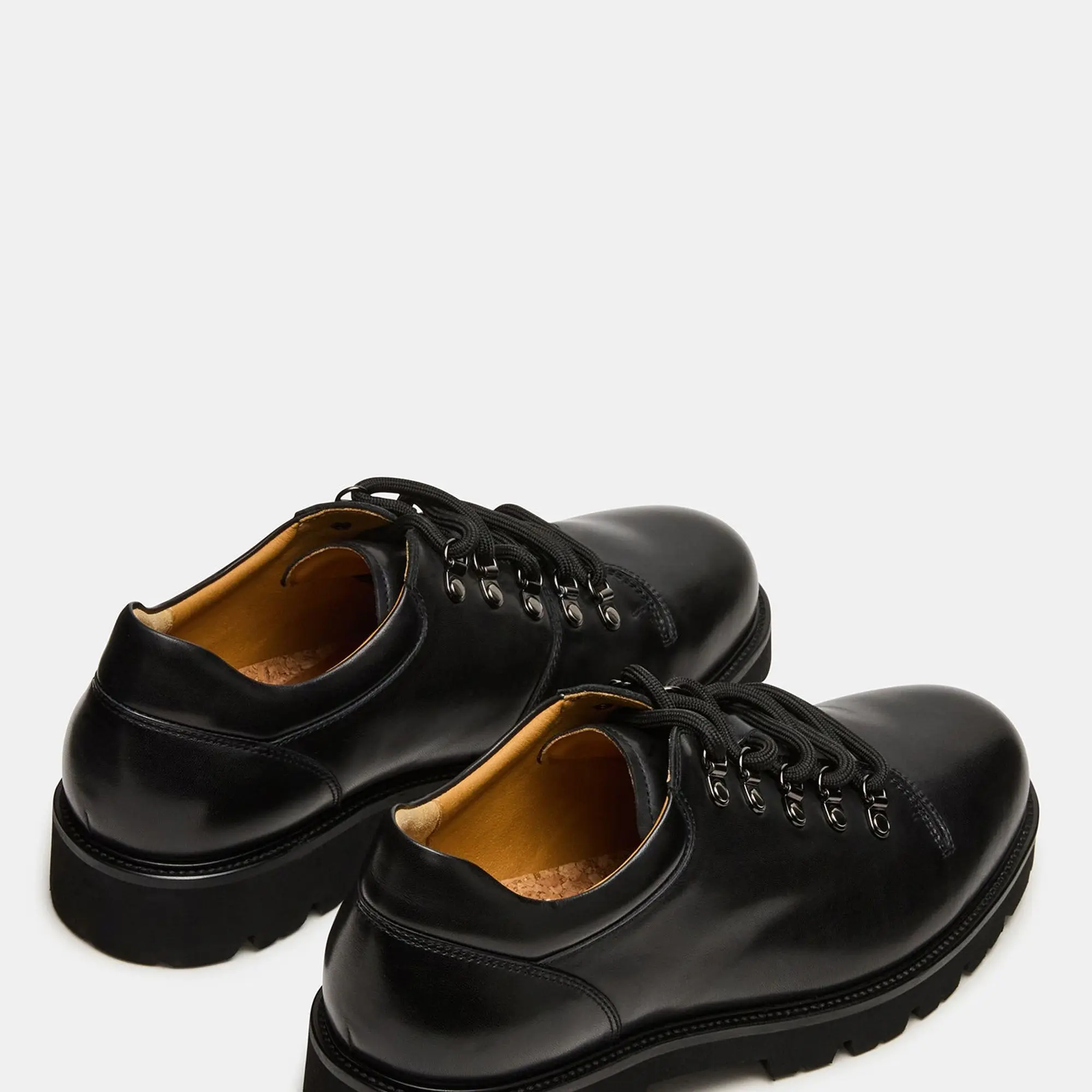Steve Madden Black Leather Derby Shoes with Tan Welt Steve Madden Mens Oxford Shoe Lace-Up Wedge Sole Storm Welt  main image 2