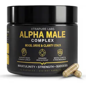 Alpha Male Complex Capsules – Mood, Drive & Mental Clarity Stack | Black Maca & Ashwagandha | 30 Capsules