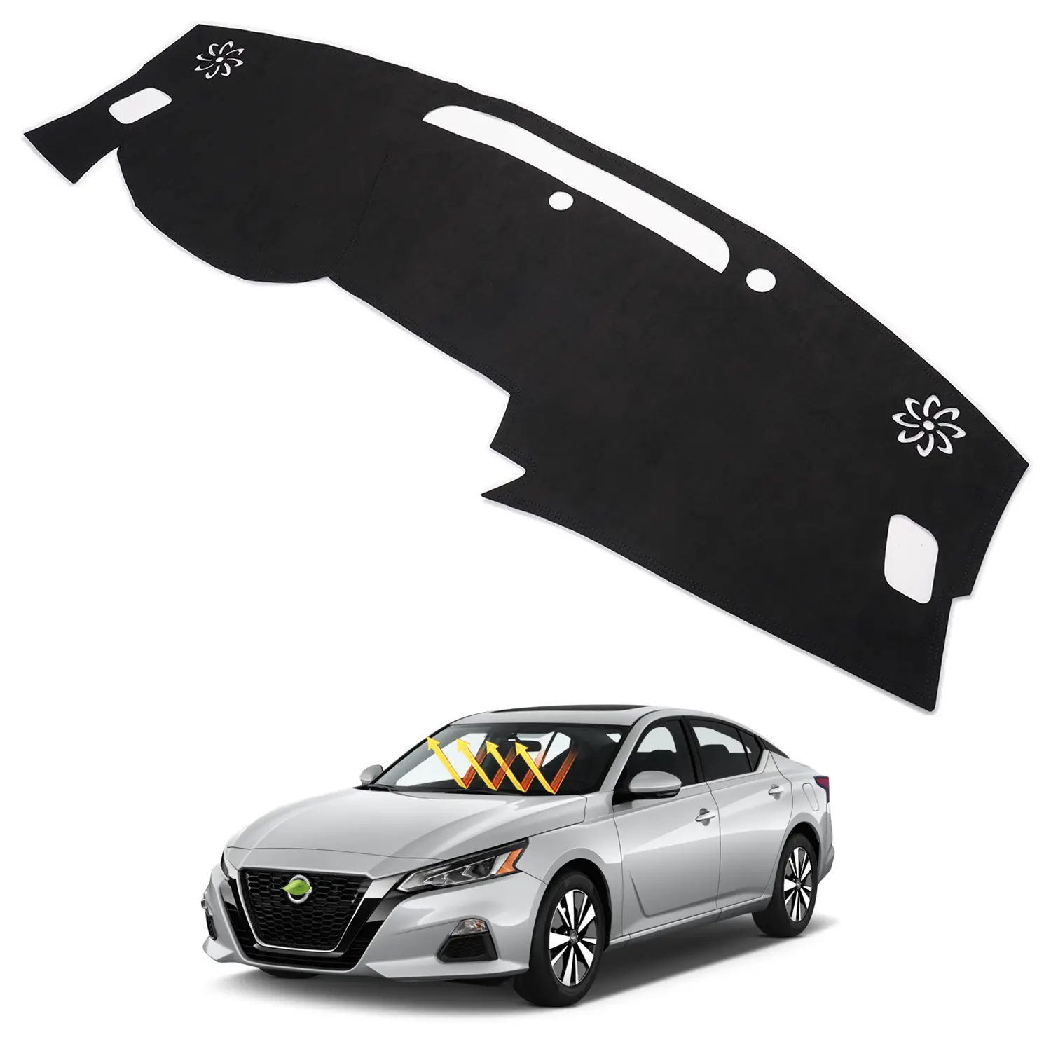 Canvle Custom Fit Dashboard Cover Mat for Nissan Altima 2019-2026 Flannel Anti-Glare UV Protection Interior Accessories