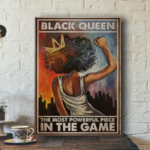 Black Queen Poster, Powerful Black Woman Art Print, Inspirational African American Wall Decor, Empowerment Art, Feminist Decor
