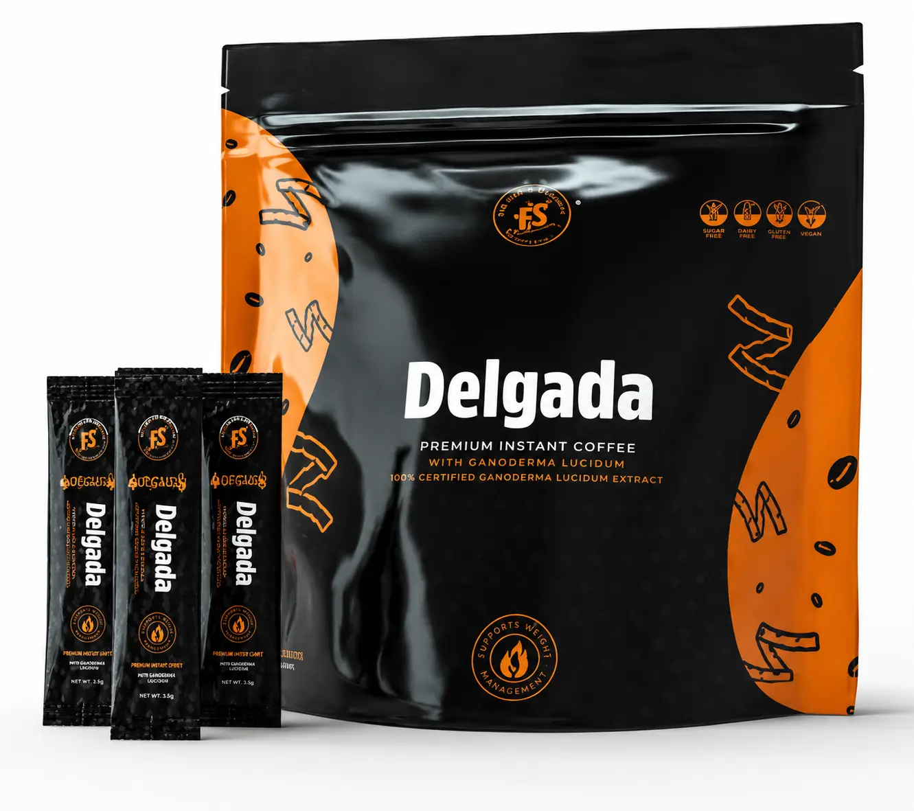 Total Life Changes - Delgada Instant Coffee - 30 Sachets | Includes Premium Coffee with Garcinia Cambogia and Ganoderma, Easy to Prepare with Hot Water for Daily Enjoyment