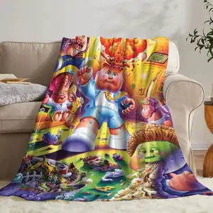 Cabbage Patch Fleece Blanket - Ultra-Soft Plush All-Season Cozy Throw with Retro Cartoon Characters, Nostalgic Bedspread for Couch, Bed, Travel & Gifts (Multi-Color, Officially Inspired) - Vibrant Playful Design with Iconic Cabbage Patch Characters, Warm