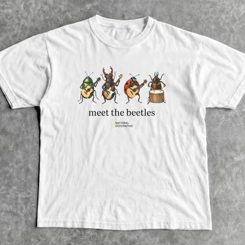 Vintage Meet the Beetles Graphic T-Shirt, Funny Insect Nature Tee, Retro Unisex Shirt