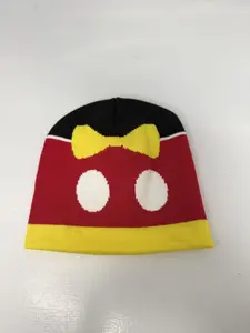 Mr Mouse Beanie with Mickey theme hand knit perfect for Disneybounding or gifts