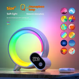 Big Q Colorful Ambient Light Analog Sunrise Digital Alarm Clock Bluetooth Audio Creative Intelligent Q Wake-up Light Speakers Smartphone