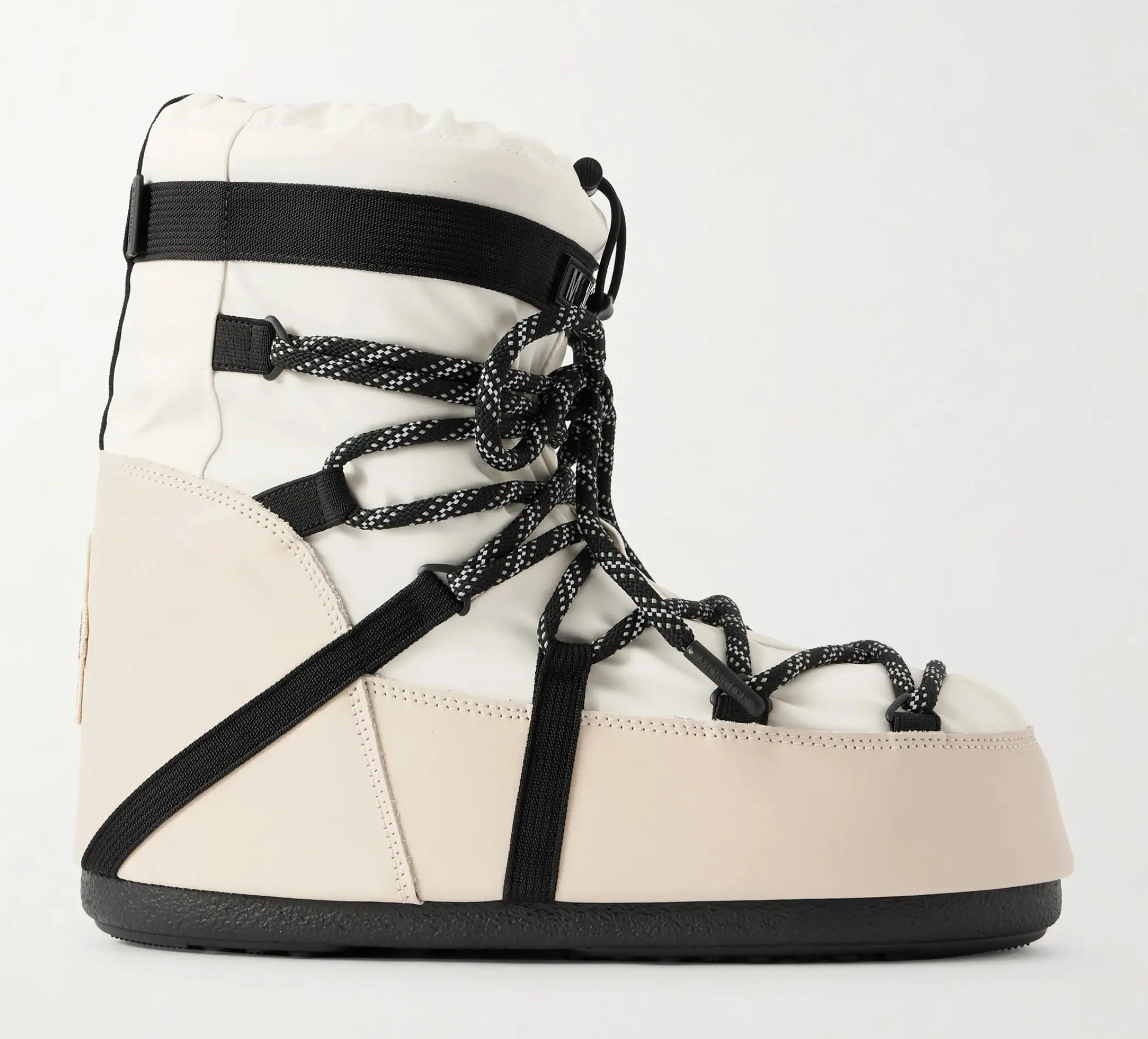 Moncler X Moon Boot Icon Low Gaiter Snow Boots - Natural/Black
