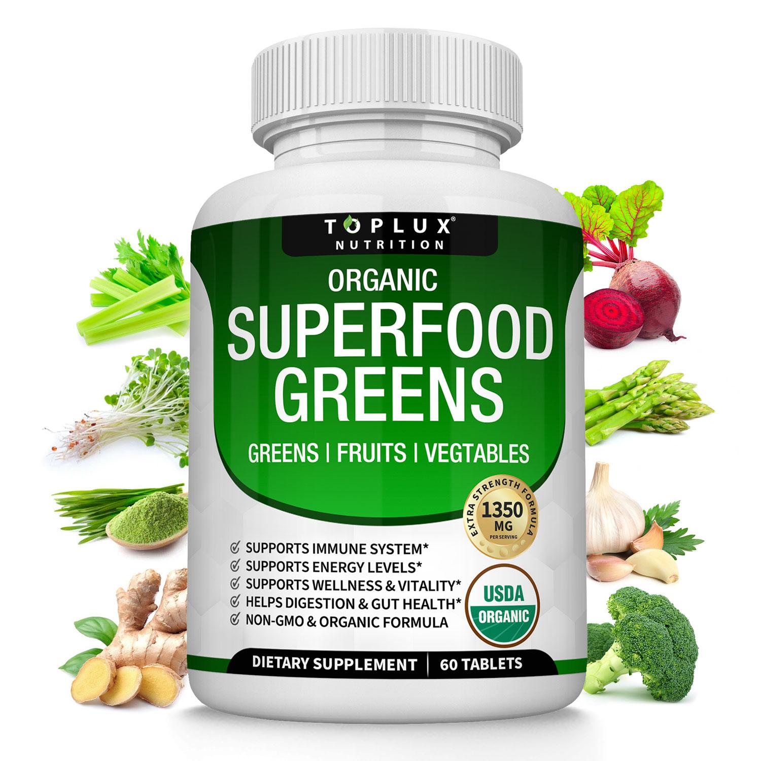 Organic Superfood Greens Supplement Super Greens Fruits Vegetables
