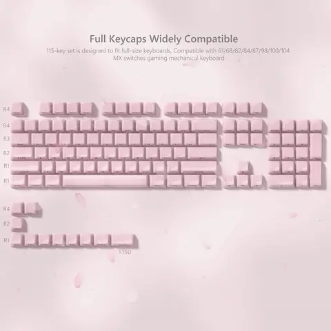 Womier Jelly MDA Profile Keycaps Set - Green-115 Keys, Translucent Design, Bright Ceramic Texture, Side-Printed, RGB Shine-Through, for 60/65/75/100% Cherry MX Gateron Mechanical Keyboards, Cute Accessory for Friends, Kids, Adults (Keycaps Only)