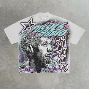 Vintage Basketball Legend Graphic Cotton White Short Sleeve T-Shirt Men Y2K Short Sleeves Oversize T-shirt Streetwear Women Tops