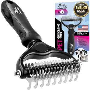 Deshedding Dog Brush For Shedding – Cat Brushes For Indoor Cats, Double-Sided Deshedding & Grooming Tool For Long Haired And Short Haired Dogs, Skin-Friendly