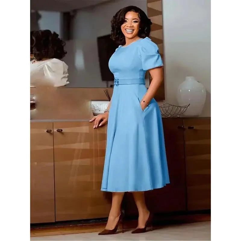 green emerald velvet dress Nice-Forever Solid Color Elegant Work Office Dresses Business Formal P –  Mega Mart Center main image 0