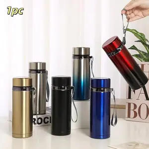 Outdoor 304 Stainless Steel Gradient Color Insulated Thermos Cup Large Capacity with Handle Portable Car Business Water Bottle