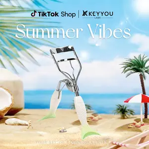 KEYYOU Eyelash Curler with Comb False Eyelashes Accessory Best Professional Tool for Lashes Curls Comfort Grip Wide Curvature for All Eye Shapes Springtok #Summervibes