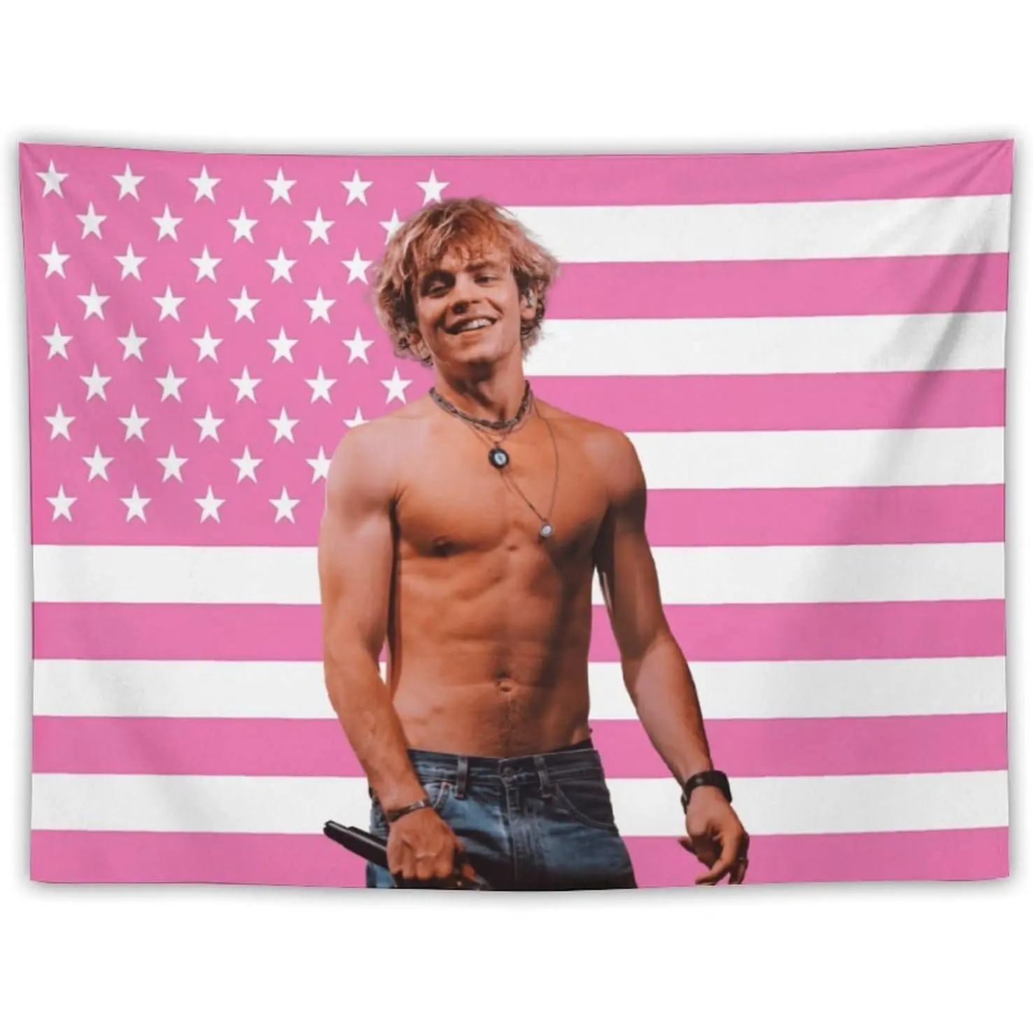 Ross Music Lynch Peach Polyester Classic All Over Print American Flag Animal Decorative Rectangular Tapestry - Home Supplies, 90x60in(230x152cm)/60X40in (152X102cm)), Light Strong Synthetic, Bright Colors, Wall Hanging, College Dorm Gift